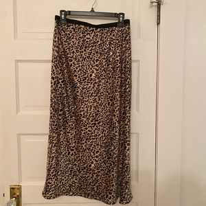 French Connection Leopard Midi Skirt Size 8